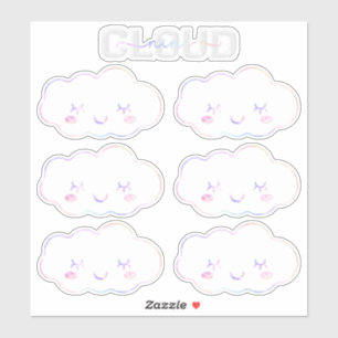 Cloud Nine 9:e födelsedagsetikett - Kawaii Pastel  Klistermärken