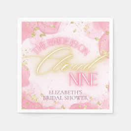 Cloud Nine 9 Glöd Rosa Guld Glitter Bröllopsdusch Pappersservett