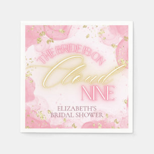 Cloud Nine 9 Glöd Rosa Guld Glitter Bröllopsdusch Pappersservett