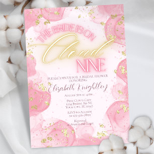 Cloud Nine 9 Glow Rosa Guld Glitter Möhippa Inbjudningar