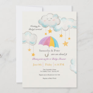 Cloud Nine Baby Shower Inbjudningar