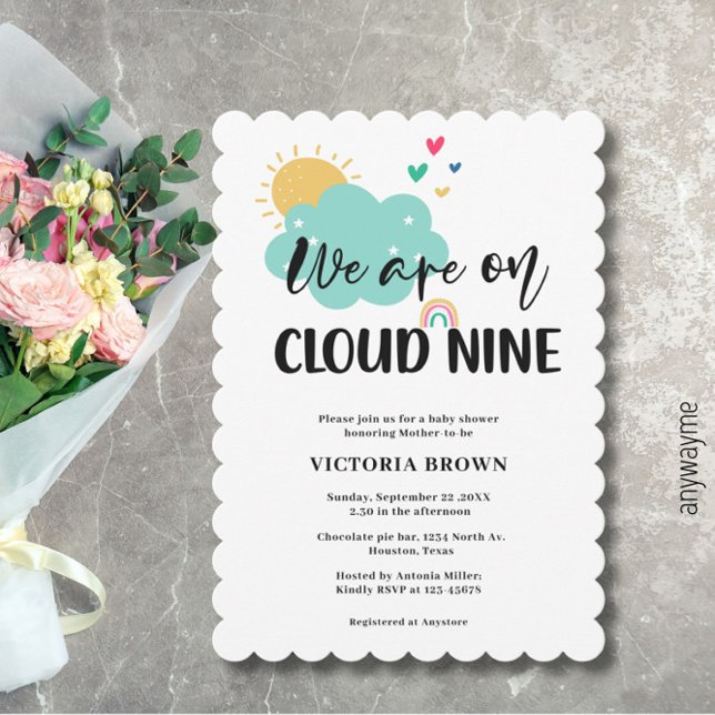 Cloud NIne Baby Shower Invitation Inbjudningar (Skapare uppladdad)