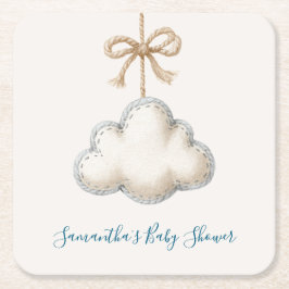 Cloud Nine Baby Shower på svenska Underlägg Papper Kvadrat