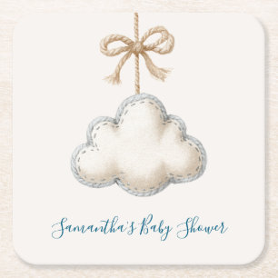 Cloud Nine Baby Shower på svenska Underlägg Papper Kvadrat