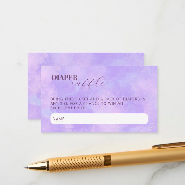 Cloud Nine Baby Shower Tender Diaper Raffle Tilläggskort (Fram/Back In Situ)
