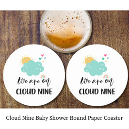 Cloud Nine Baby Shower Underlägg Papper Rund