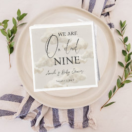 Cloud Nine Beige Gender Neutral Himmel Baby Shower Pappersservett