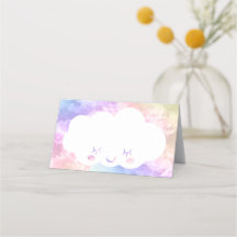 Cloud Nine Birthday Place Card - Kawaii Pastel Him