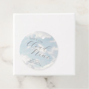Cloud Nine Blå Molnig Himmel Modern Bröllopsdusch  Gåvor Etiketter