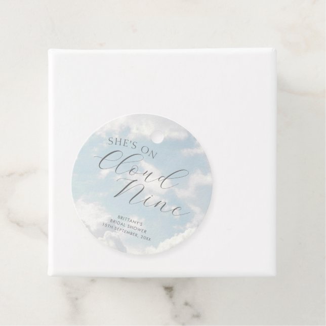 Cloud Nine Blå Molnig Himmel Modern Bröllopsfest  Gåvor Etiketter (På plats)