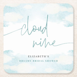 Cloud Nine Blue and White Möhippa dreamy Underlägg Papper Kvadrat