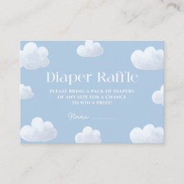 Cloud Nine Blue Baby Shower Diaper Raffle Tilläggskort