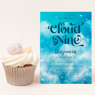 Cloud Nine Boy's nionde födelsedag Inbjudningar