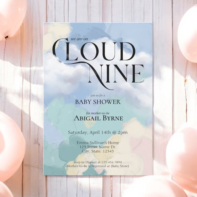 Cloud Nine Elegant Pastel Baby Shower Inbjudningar (Skapare uppladdad)