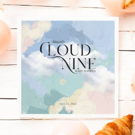 Cloud Nine Elegant Pastel Baby Shower Pappersservett