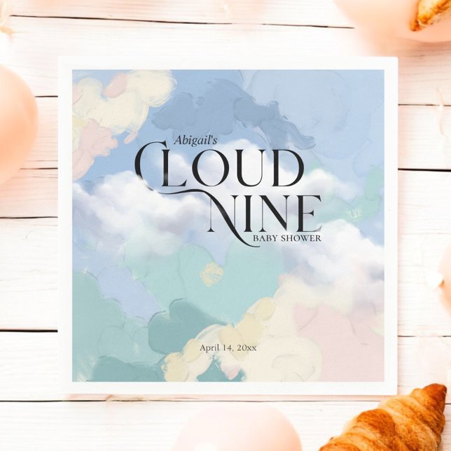 Cloud Nine Elegant Pastel Baby Shower Pappersservett (Skapare uppladdad)