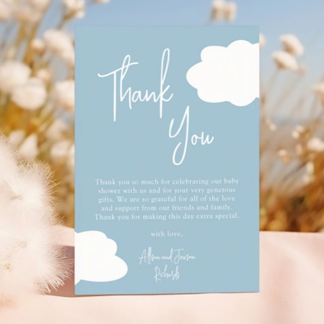 Cloud Nine Gender Neutral Baby Shower Tack Kort (Skapare uppladdad)