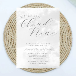 Cloud Nine Grått Gender Neutral Baby Shower Inbjudningar