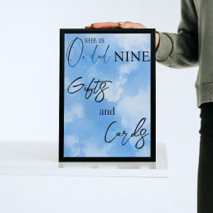 Cloud Nine Himlar Blue Watercolor Möhippa Gifts Poster