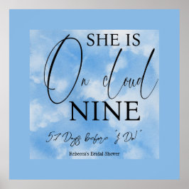 Cloud Nine Himlar Blue Watercolor Möhippa Poster