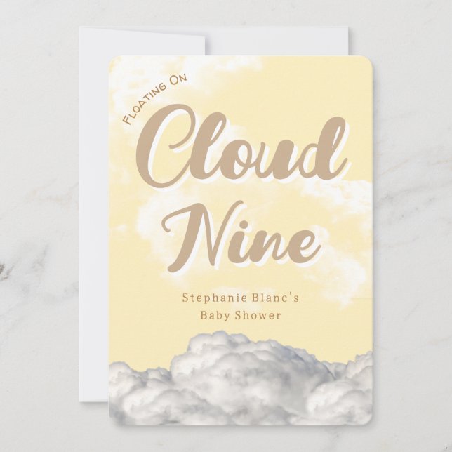 Cloud Nine Himmel - Anpassningsbar Baby Shower-inb Inbjudningar (Framsida)