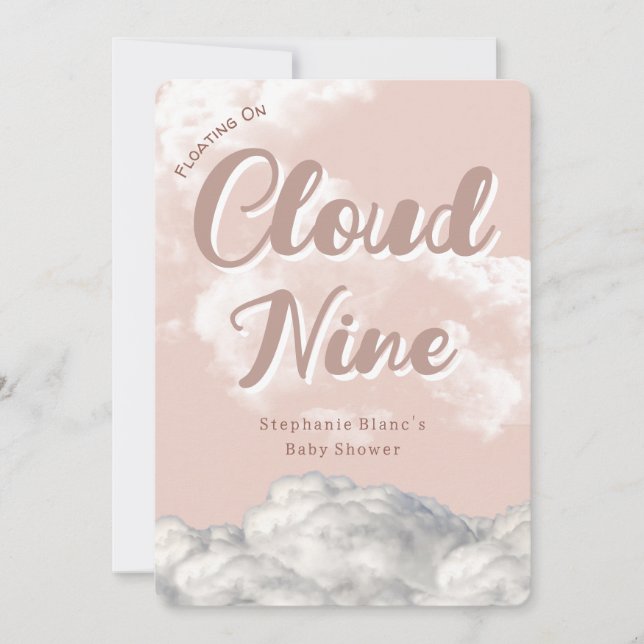 Cloud Nine Himmel - Anpassningsbar Baby Shower-inb Inbjudningar (Framsida)