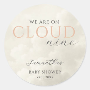 Cloud Nine Modern Baby Shower Runt Klistermärke