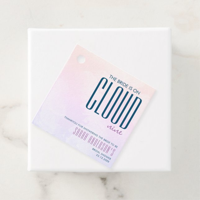 Cloud Nine Pastell Lila Blå Drömmig Bröllopsdusch Gåvor Etiketter (På plats)