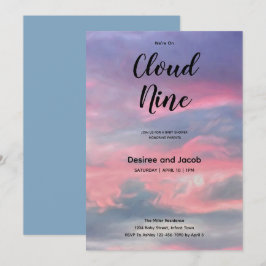 Cloud Nine Pojke Bebis Duschan Invitationer Inbjudningar