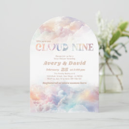 Cloud Nine Rainbow fluffy Cloud-molnet Baby Shower Inbjudningar