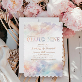 Cloud Nine Rainbow fluffy Cloud-molnet Baby Shower Inbjudningar