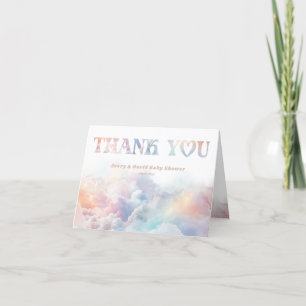 Cloud Nine Rainbow fluffy Cloud-molnet Baby Shower Tack Kort