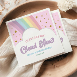 Cloud Nine Rainbow och Stjärnor 9-års födelsedagsf Pappersservett