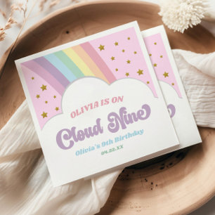 Cloud Nine Rainbow och Stjärnor 9-års födelsedagsf Pappersservett
