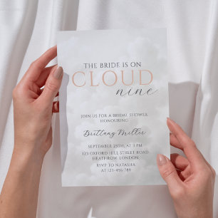 Cloud Nine Vita moln Bröllopsdusch Inbjudningar