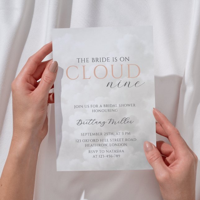 Cloud Nine Vita moln Bröllopsdusch Inbjudningar (Skapare uppladdad)