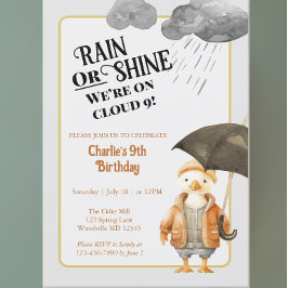 Cloud Nine Woodland Animal Nionde födelsedagen Inbjudningar