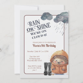 Cloud Nine Woodland Hedgehog Birthday Inbjudningar