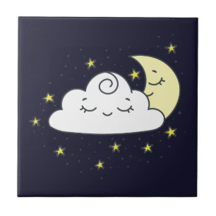 Cloud och Måne Kakelplatta