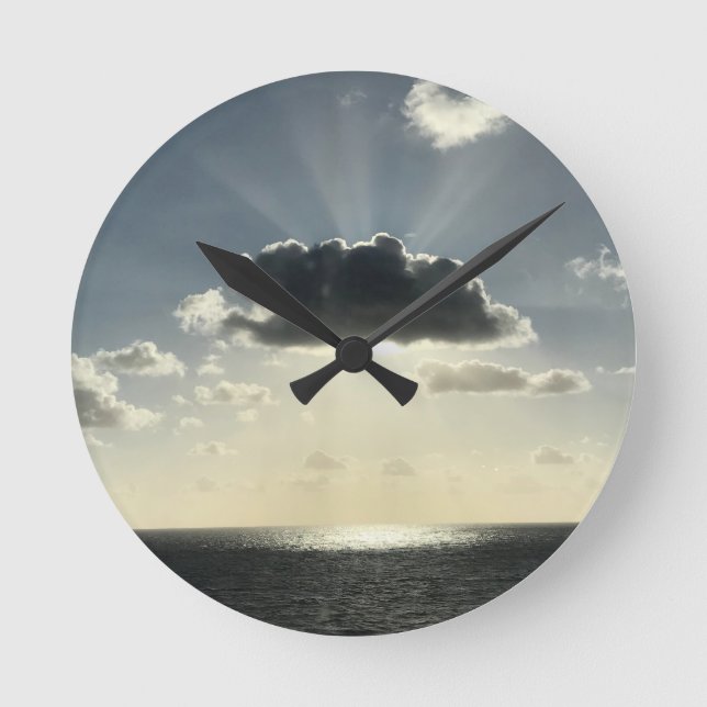 Cloud och sol rund klocka (Framsida)