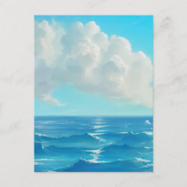 Cloud Over Water - Painterly Style Seascape Vykort