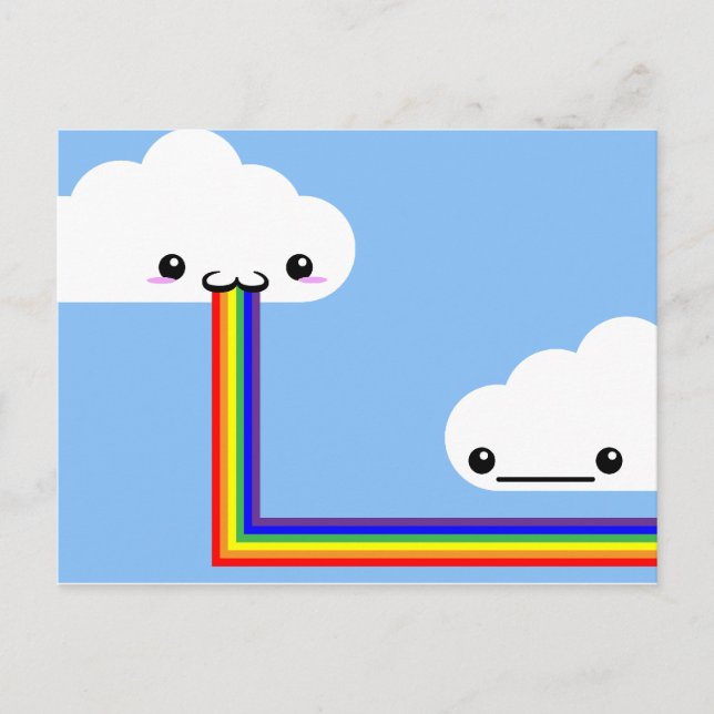 Cloud Puking Rainbow Card Vykort (Framsida)