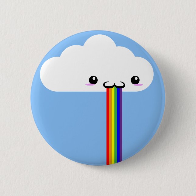 Cloud Puking Rainbow Pin Knapp (Framsida)