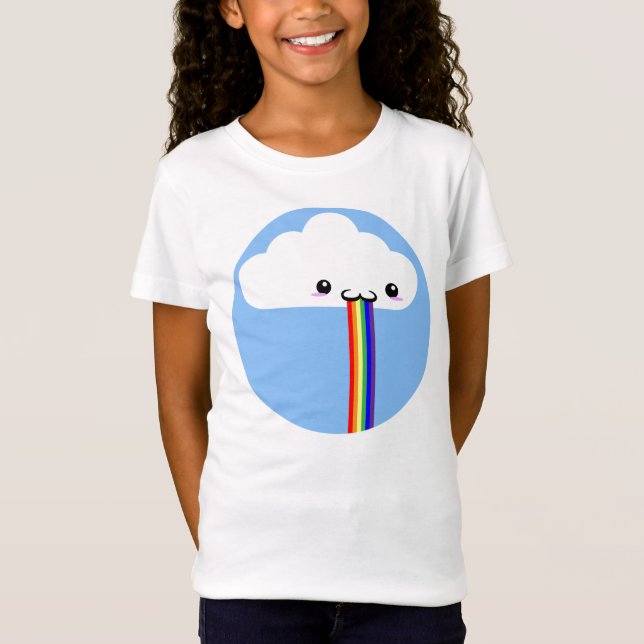 Cloud Puking Rainbow Tee-skjorta T-shirt (Framsida)