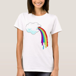 Cloud Puking Rainbow Womens Långärmad Tee Shirt