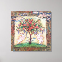 "Cloud Rabbits Tree"プレミアムキャンバスプリント Canvastryck