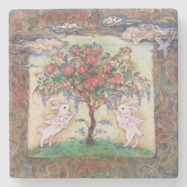 Cloud Rabbits & Tree of Life Stenunderlägg (Framsidan)