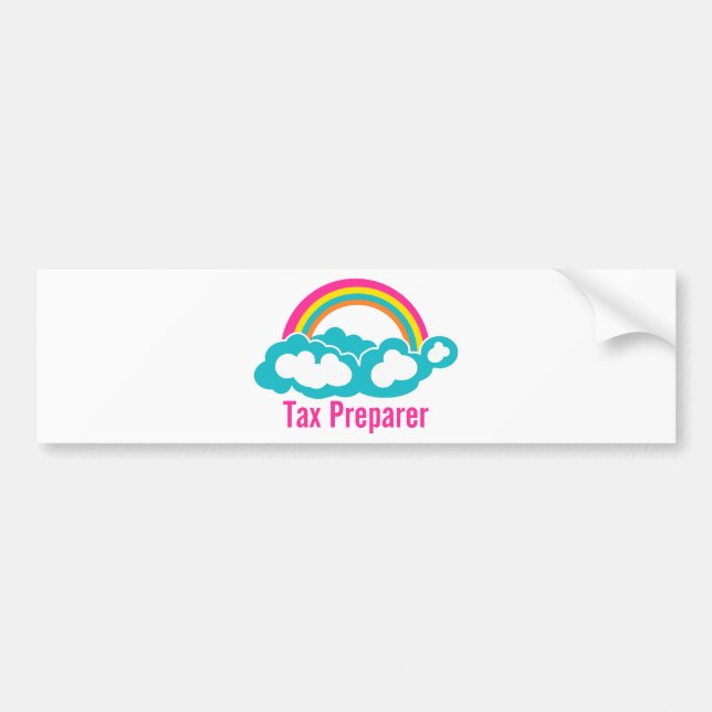 Cloud Rainbow Tax Preparer Bildekal (Framsidan)