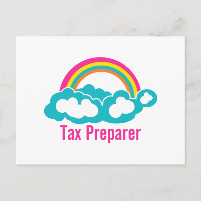 Cloud Rainbow Tax Preparer Vykort (Framsida)