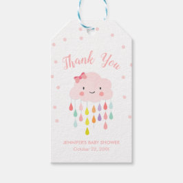 Cloud Raindros Rainbow Rosa  Tack Girl Presentetikett
